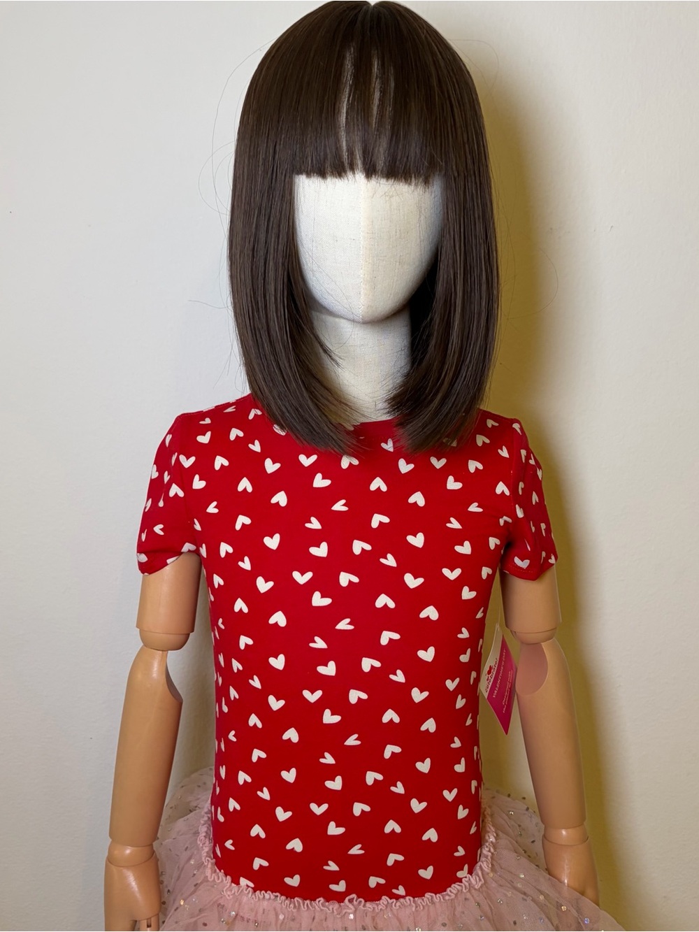 Way to Celebrate Girls Red Heart Valentine Tee XS 4-5